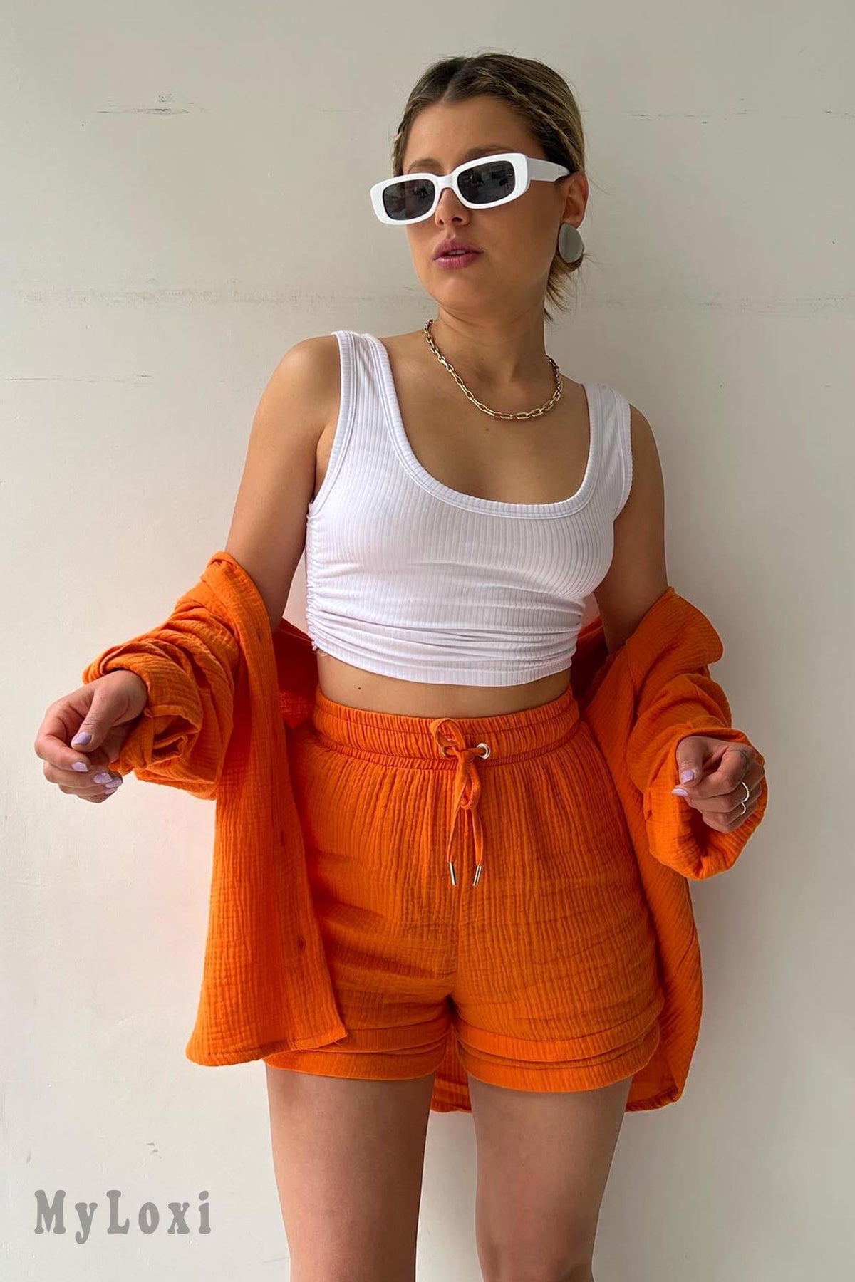 Long Sleeve Shirt Short Set